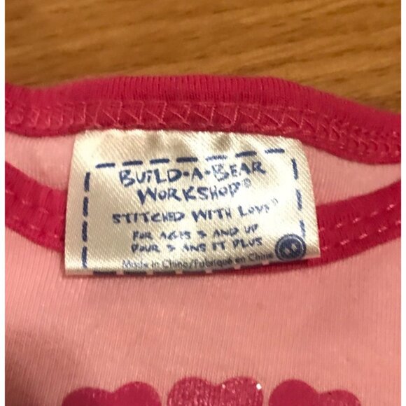 Build-A-Bear Workshop Pink Shirt With Rainbow & Love Design BAB - Picture 2 of 4